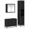 vidaXL Badezimmerm&ouml;bel-Set 3 pcs Schwarz Eichen-Optik Holzwerkstoff