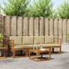 vidaXL Outdoor-Sofagarnitur mit Kissen 5 pcs Natur und Beige
