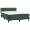 vidaXL Boxspringbett mit Matratze Dunkelgr&uuml;n 140x200 cm Samt