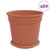 vidaXL Blument&ouml;pfe 24 pcs Ziegelrot &Oslash; 19 x 16 cm Kunststoff
