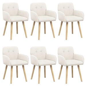 vidaXL Esszimmerst&uuml;hle 6 stk. Boucl&eacute; Creme 59 x 57 x 85 cm