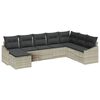 vidaXL Gartensofa-set mit Kissen 8 pcs Hellgrau Poly-Rattan
