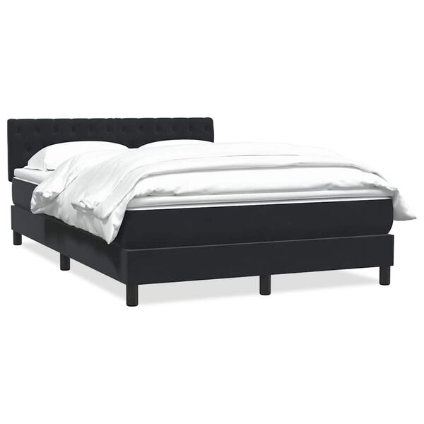 vidaXL Boxspringbett mit Matratze Schwarz 160x210 cm Samt