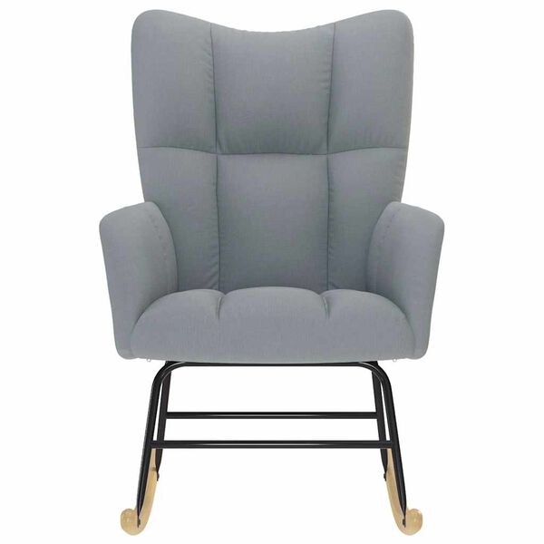 vidaXL Schaukelstuhl Hellgrau Stoff