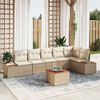 vidaXL Gartensofa-set mit Kissen 7 pcs Beige Poly Rattan