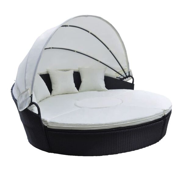 Rattan Sonneninsel, schwarz