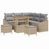 vidaXL Gartensofa-set 8 stk. 7-Sitzer Beige Poly Rattan