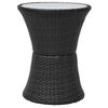 vidaXL 3-tlg. Bistro-Set mit Auflagen Poly Rattan Schwarz
