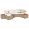 vidaXL Gartensofa-set 6 Stk. Beige Poly-Rattan