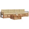 vidaXL Outdoor-Sofagarnitur mit Kissen 5 pcs Natur und Beige