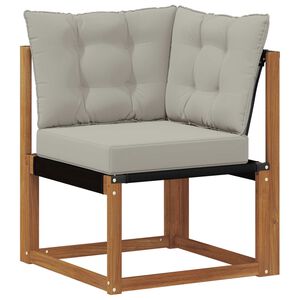 vidaXL Outdoor Ecksofa Massivholz Akazie und Textilene Stoff Natur