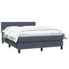 vidaXL Boxspringbett mit Matratze Dunkelgrau 140x210 cm Samt