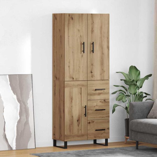 vidaXL Highboard mit Schubladen 2 pcs Artisan-Eiche 69,5 x 34 x 180 cm