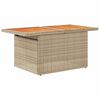 vidaXL 5-tlg. Garten-Sofagarnitur mit Kissen Beige Poly Rattan Akazie