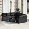 vidaXL Gartensofa-set 9 pcs Schwarz Poly-Rattan und Stahl und Glas