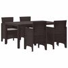 vidaXL Garten Essgruppe 5 pcs Braun Polt Rattan