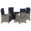 vidaXL Garten Essgruppe 5 stk. Grau Poly-Rattan