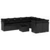 vidaXL 10-tlg. Garten-Sofagarnitur mit Kissen Schwarz Poly Rattan