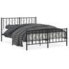 vidaXL Bettgestell mit Kopf- und Fu&szlig;teil Metall Schwarz 150x200 cm