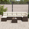 vidaXL Sofa Set mit Kissen 8 pcs Braun und Creme Poly-Rattan