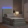 vidaXL Bett mit Stauraum und LED mit LED Hellgrau 90 x 200 cm Samt