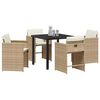 vidaXL Garten Essgruppe 5 pcs Beige Poly-Rattan