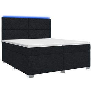 vidaXL Boxspringbett mit Matratze Schwarz 200 x 200 cm Stoff