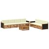 vidaXL Outdoor-Sofagarnitur 8 pcs Natur und Creme 79 x 79 x 37 cm