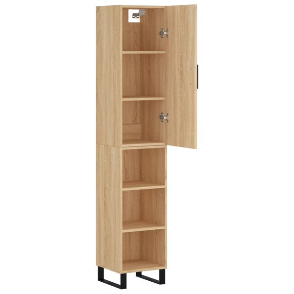 vidaXL Highboard Sonoma-Eiche 34,5x34x180 cm Holzwerkstoff