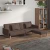 vidaXL Schlafsofa 2-Sitzer mit 2 Kissen & Hocker Taupe Stoff