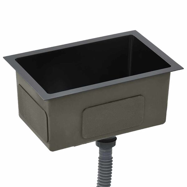 vidaXL Handgefertigte Küchenspüle Schwarz Edelstahl