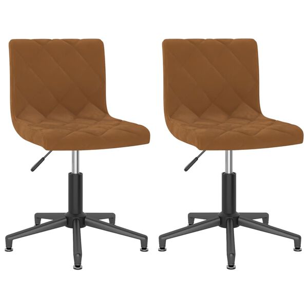 vidaXL Esszimmerst&uuml;hle 2 Stk. Drehbar Braun Samt