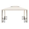 vidaXL Pavillon mit Seitenw&auml;nden & Doppeldach 3x4 m Creme