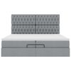 vidaXL Ottoman-Bett mit Matratzen Dunkelgrau 200x200 cm Stoff