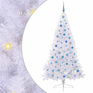 vidaXL K&uuml;nstlicher Weihnachtsbaum Wei&szlig; 210 cm PVC und Stahl