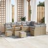 vidaXL Garten-Sofa-Set mit Kissen mit Kissen 12 pcs Beige und Hellgrau