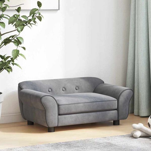 vidaXL Hundesofa Grau 72x45x30 cm Plüsch