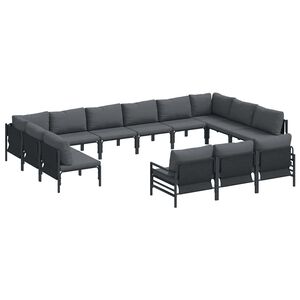 vidaXL Gartensofa-set 13 stk. Schwarz Stahl