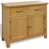 vidaXL Sideboard 90x33,5x83 cm Massivholz Eiche
