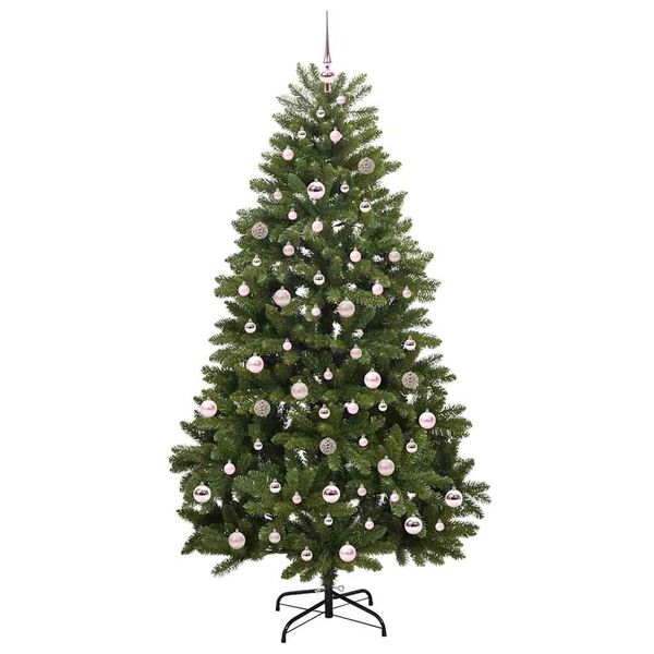 vidaXL K&uuml;nstlicher Weihnachtsbaum Gr&uuml;n 210 cm PVC und Metall