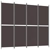 vidaXL 4-tlg. Paravent Braun 200x220 cm Stoff