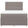 vidaXL Boxspringbett mit Matratze Taupe 140x200 cm Stoff