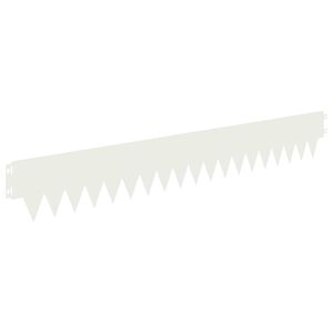 vidaXL Raseneinfassung 50 pcs 103 x 15 cm Metall Wei&szlig;