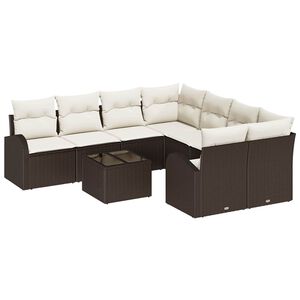 vidaXL Gartensofa-set Braun 55 x 55 x 37 cm Poly-Rattan