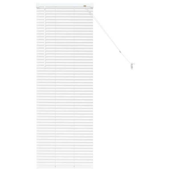 vidaXL Fensterjalousie mit Vorh&auml;ngen Wei&szlig; Aluminium