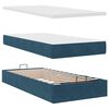 vidaXL Ottoman-Bett mit Matratzen & LEDs Dunkelblau 160x200 cm Samt