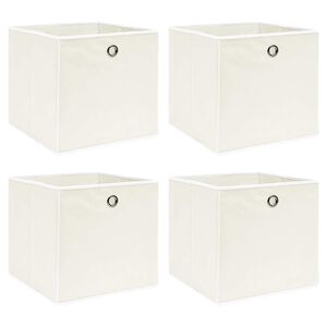 vidaXL Aufbewahrungsboxen 4 Stk. Wei&szlig; 32x32x32 cm Stoff