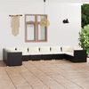 vidaXL 10-tlg. Garten-Lounge-Set mit Kissen Poly Rattan Schwarz