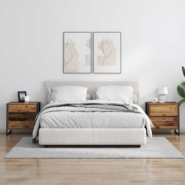 vidaXL Nachttisch Altholz 50 x 39,5 x 50 cm Holzwerkstoff