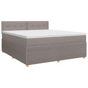 vidaXL Boxspringbett mit Matratze Taupe 140 x 190 cm Stoff